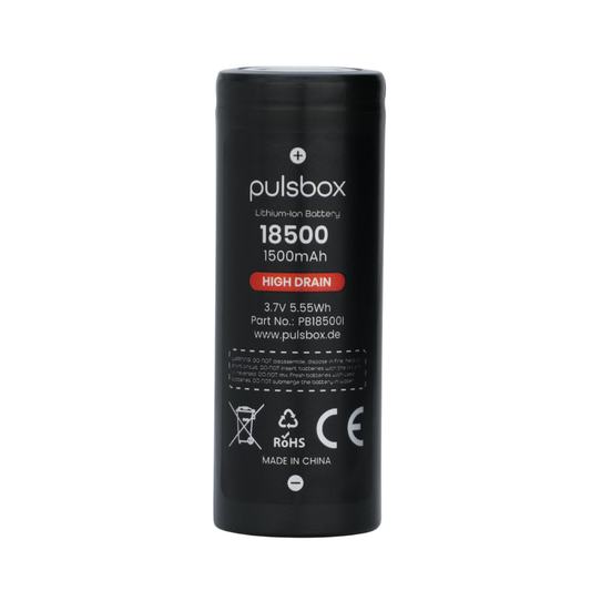 pulsbox 18500 IMR High Drain Li-Ion Akku 3,7V 1500mAh, 22A Entladestrom