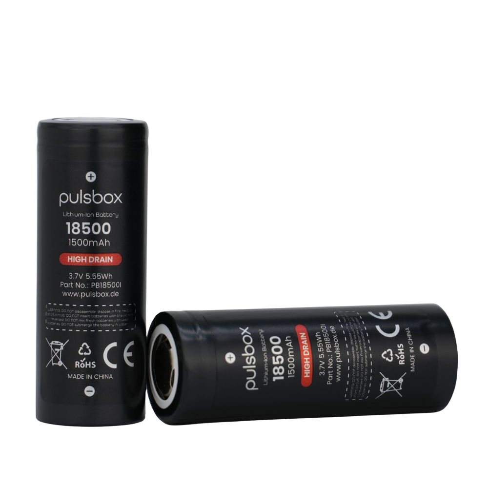 pulsbox 18500 IMR High Drain Li-Ion Akku 3,7V 1500mAh, 22A Entladestrom