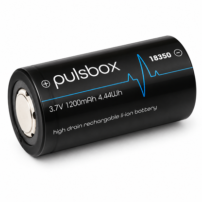 pulsbox IMR 18350 Li-Ion Akku 3,7V | Flat Top | 1200mAh | 10A High Drain